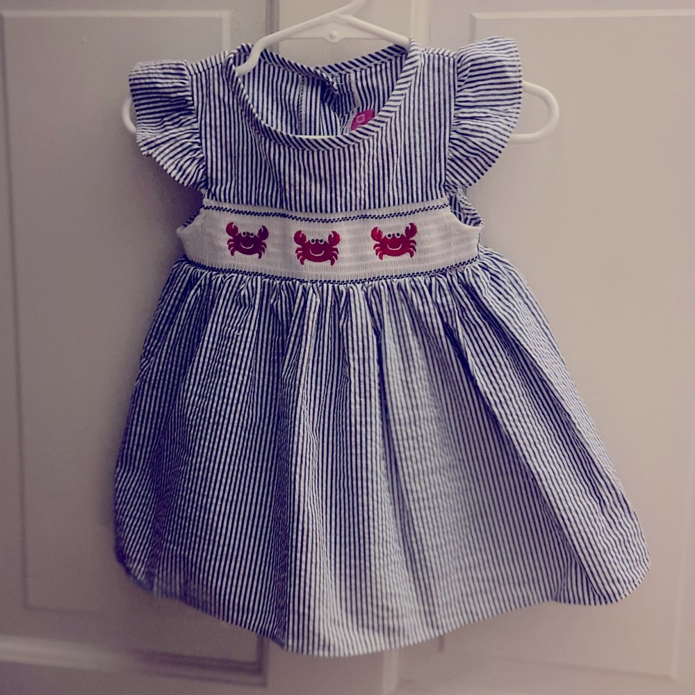 Baby girl 12 month lobster nautical dress.